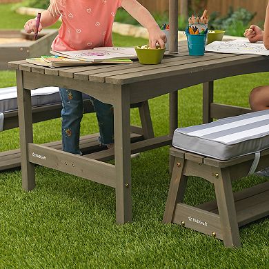 KidKraft Outdoor Table & Bench Set with Cushions & Umbrella