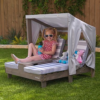 KidKraft Double Chaise Lounge with Cup Holders