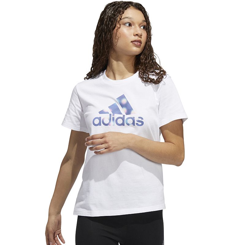 Womens adidas Winter Lights Badge of Sport Graphic Tee, Size: XS, White