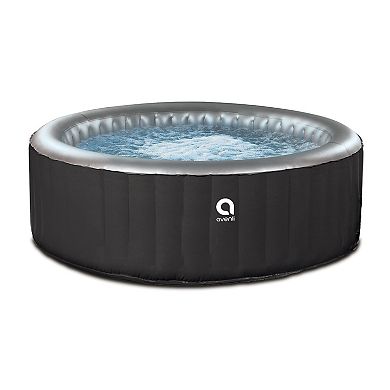 JLeisure Avenli 686 Liter 49 inch 3 Person Inflatable Round Hot Tub Spa, Black
