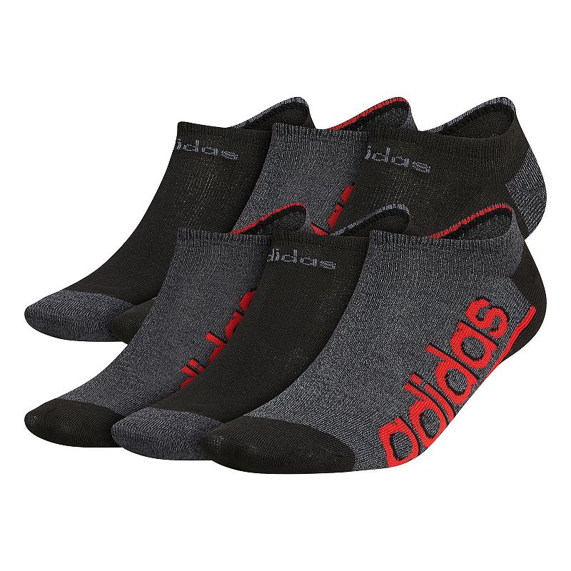 Mens adidas 6-Pack Linear Superlite III Super No-Show Socks, Size: 6-12, B