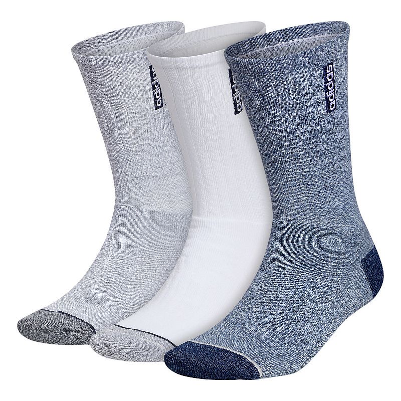 Mens adidas 3-pack Classic Cushioned Crew Socks, Size: 6-12, Dark Blue