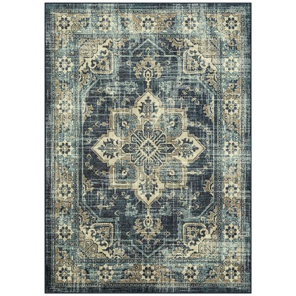 Maples Rugs Cora Distressed Medallion Area & Washable Throw Rug