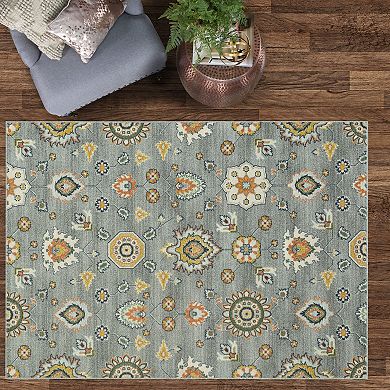 Maples Rugs Arora Floral Area & Washable Throw Rug