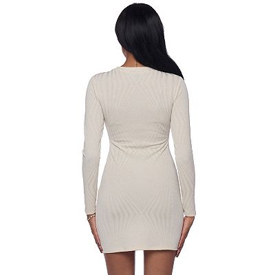 long sleeve white formal dresses for women Elegant White Long Dress – Flared Skirt & Keyhole Neckline – 2622