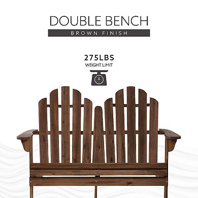 Linon Adirondack Outdoor Double Bench