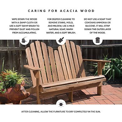 Linon Adirondack Outdoor Double Bench