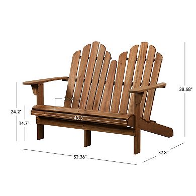 Linon Adirondack Outdoor Double Bench