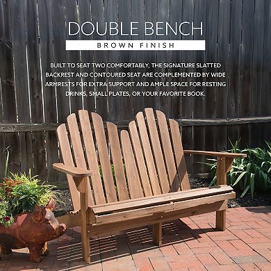 Linon Adirondack Outdoor Double Bench