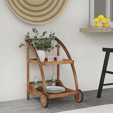 Linon Catlan Indoor / Outdoor Wooden Trolley