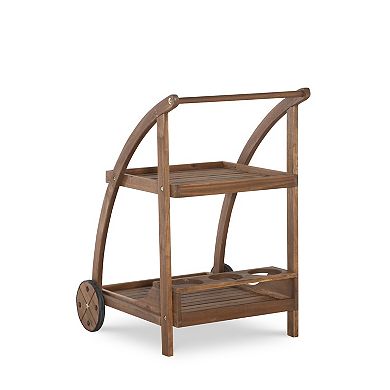 Linon Catlan Indoor / Outdoor Wooden Trolley
