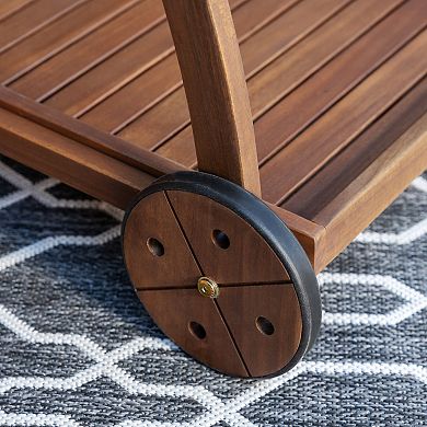 Linon Catlan Indoor / Outdoor Wooden Trolley