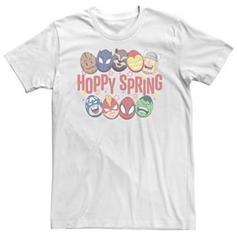Big & Tall Marvel Egg Vengers Hoppy Spring Egg Heads Tee
