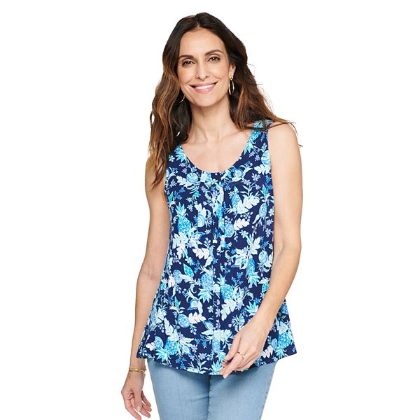 Women's Croft & Barrow® Print Pleated Tank