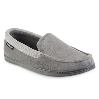 isotoner Microterry and Waffle Travis Men's Moccasin Slippers
