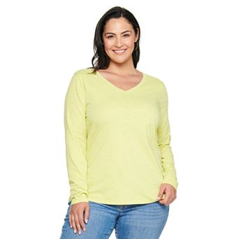 Plus Size Sonoma Goods For Life® Favorite V-Neck Long-Sleeve Tee