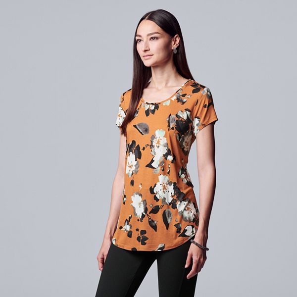 Petite Simply Vera Vera Wang Printed Short Sleeve Tee