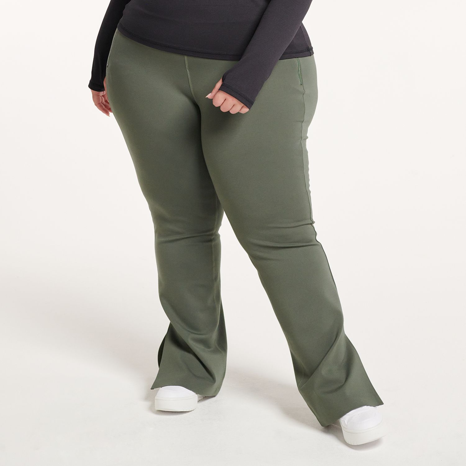 Flare Yoga Pants With Slits