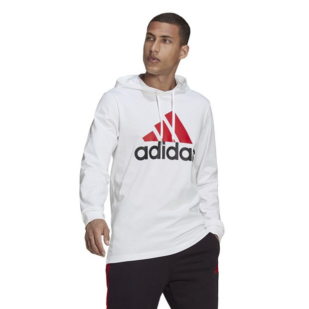 men's adidas big logo jersey hoodie