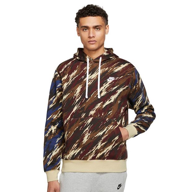 Nike club 2024 camo pullover hoodie