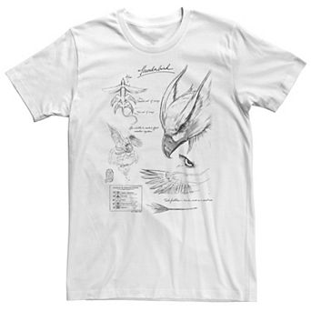 Big & Tall Fantastic Beasts - Grindelwald Thunderbird Study Notebook Sketch Tee