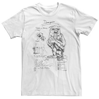 Big & Tall Fantastic Beasts - Grindelwald Demiguise Study Notebook Sketch Tee