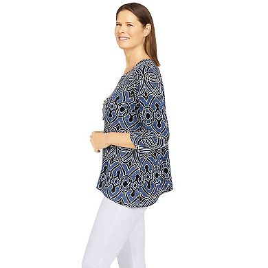 Women's Alfred Dunner Classics Biadere Puff Print Top