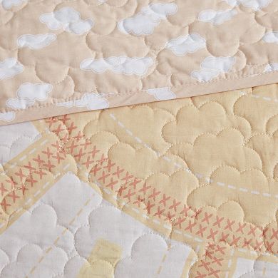 Urban Habitat Kids Ellie Sunshine Printed Cotton Reversible Quilt Set With Shams and Decorative Pillows