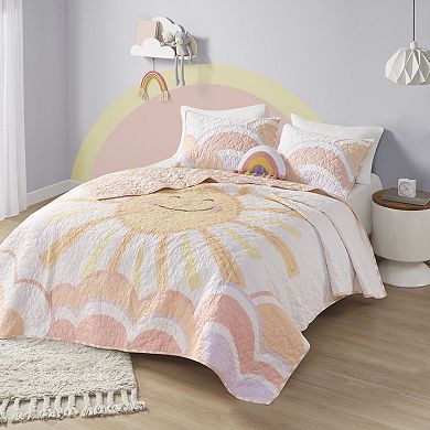 Urban Habitat Kids Ellie Sunshine Printed Cotton Reversible Quilt Set With Shams and Decorative Pillows