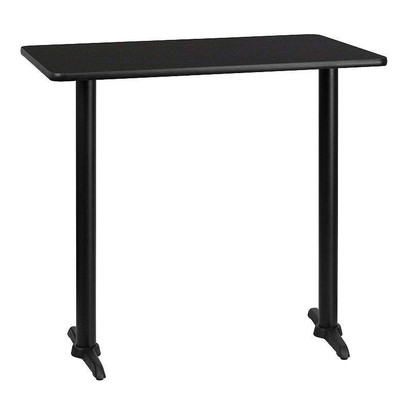 Flash Furniture Rectangular 43-in. Laminate Table Top Bar Table, Black