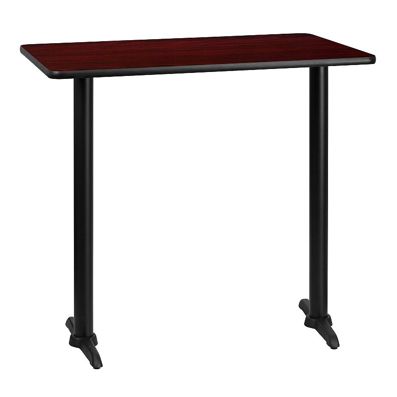 Flash Furniture Rectangular 43-in. Laminate Table Top Bar Table, Brown