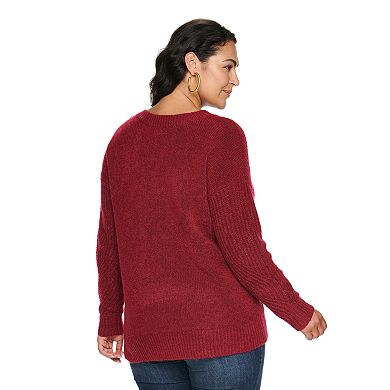 Plus Size Sonoma Goods For Life® Knit V-neck Sweater