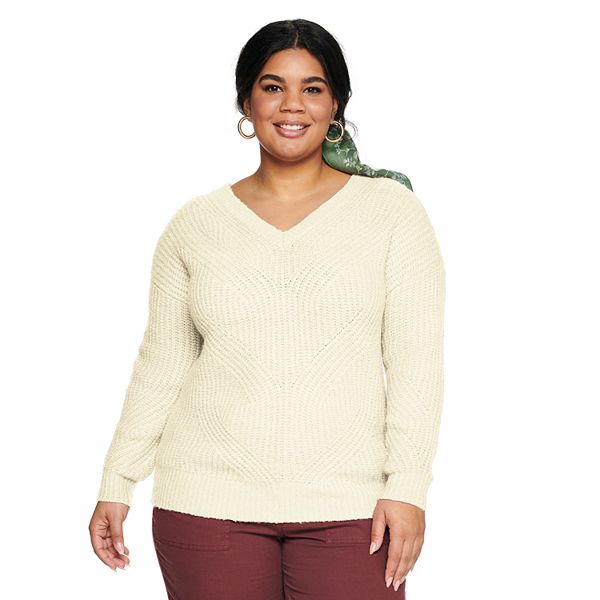 Plus Size Sonoma Goods For Life® Knit V-neck Sweater