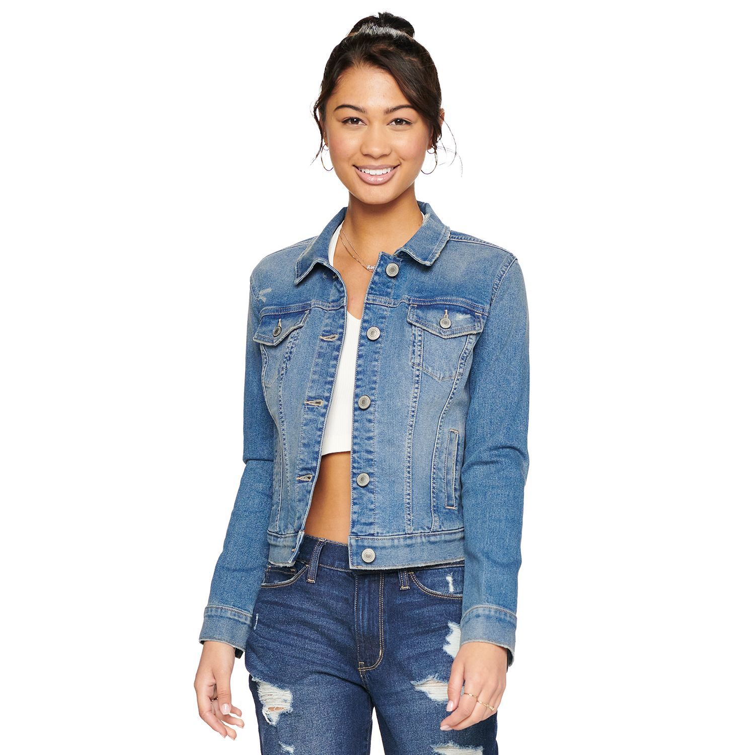 kohls black denim jacket