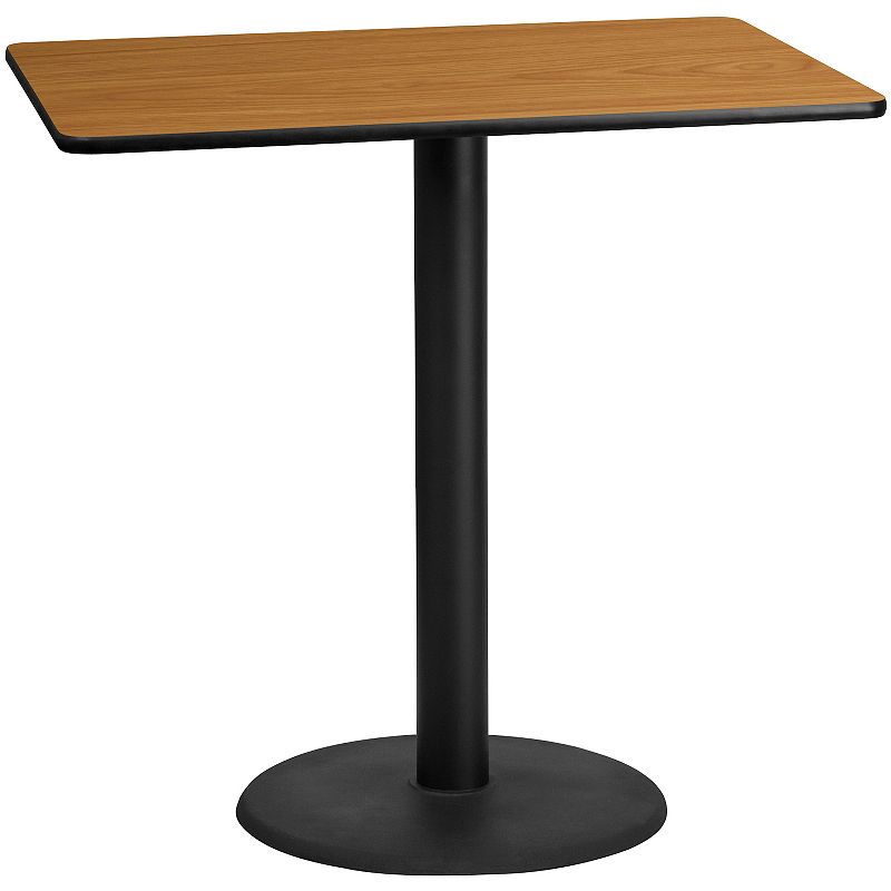 Flash Furniture Rectangular 43-in. Laminate Top Pedestal Bar Table, Multico