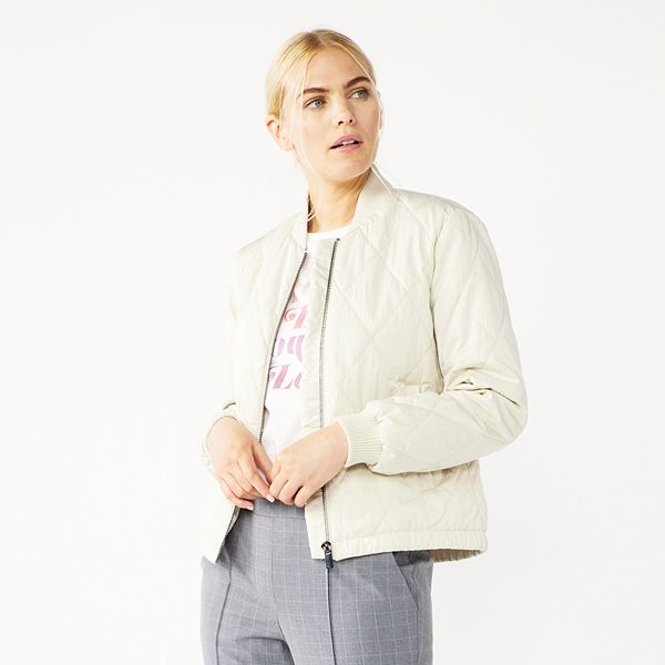 Women's Nine West Quilted Bomber Jacket