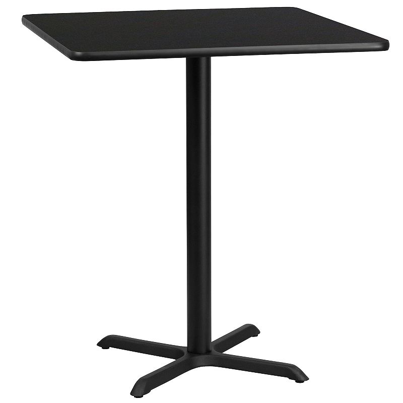 Flash Furniture Square Shape Laminate Top Bar Table, Black