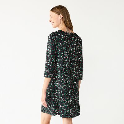 white christmas dresses Winter Driving Home Print Syracuse Swing Dress – Rockamilly main image 1