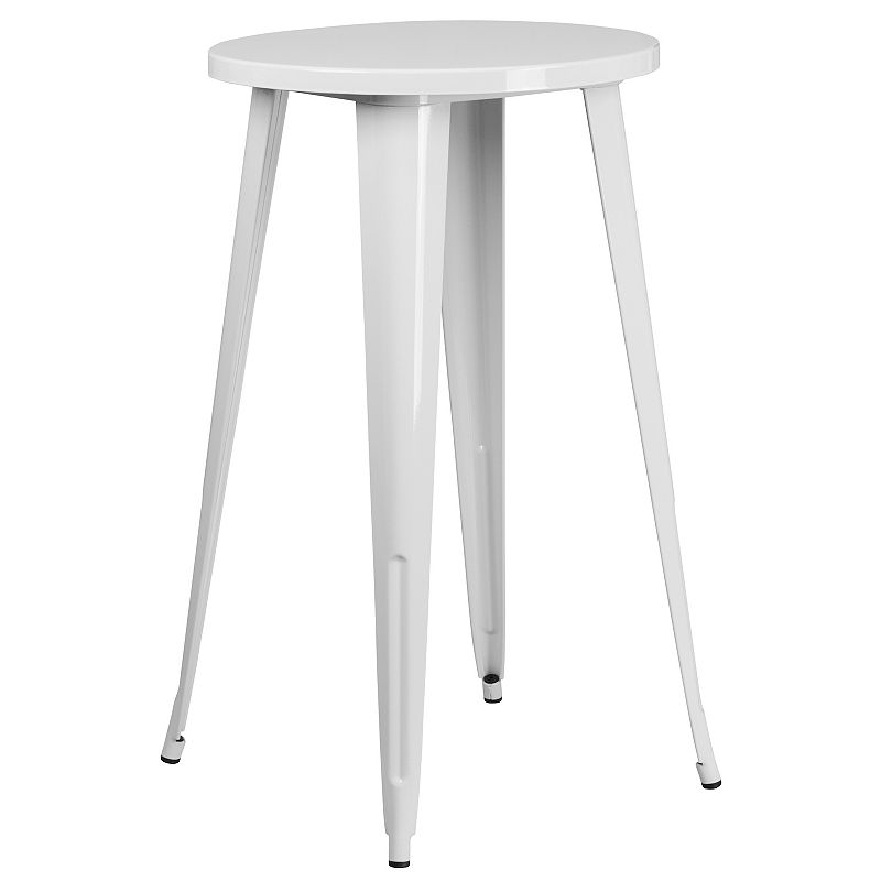 Flash Furniture Commercial Round Indoor / Outdoor Bar Table, White