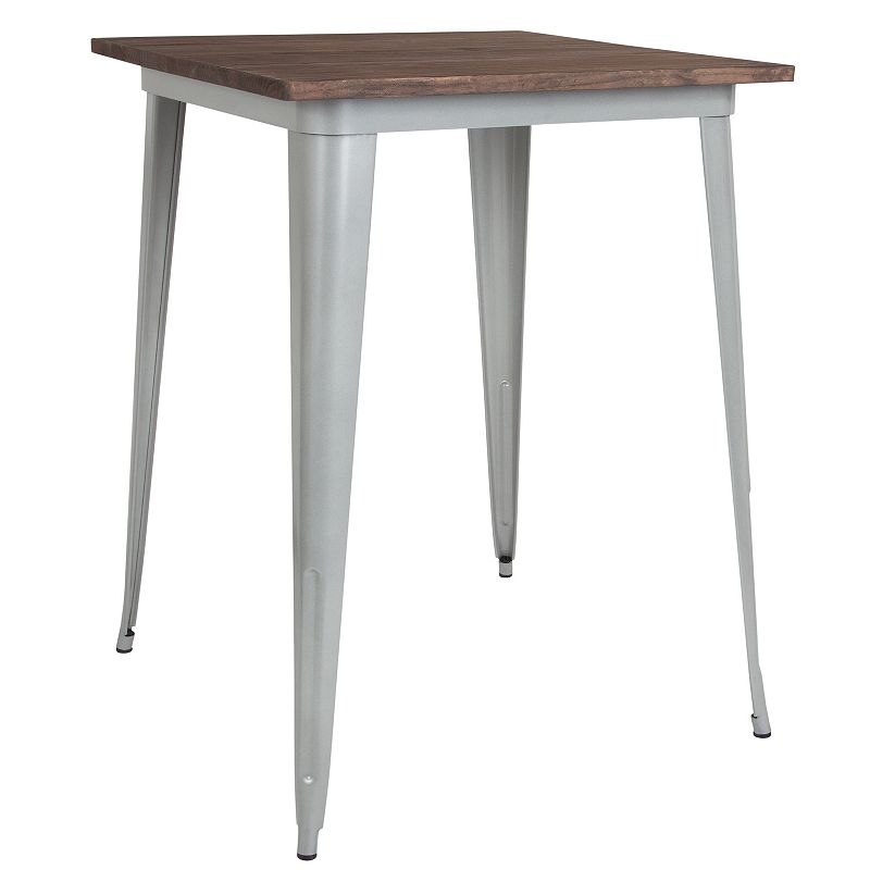 Flash Furniture Mixed Media Square Bar Table, Grey