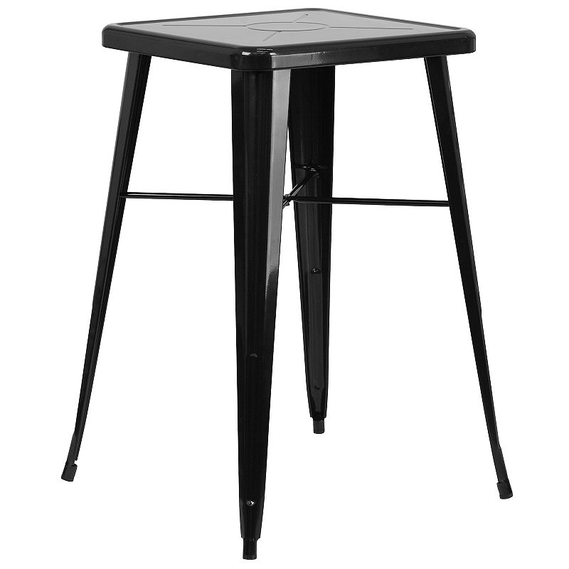 Flash Furniture Commercial Square Indoor / Outdoor Bar Table, Black