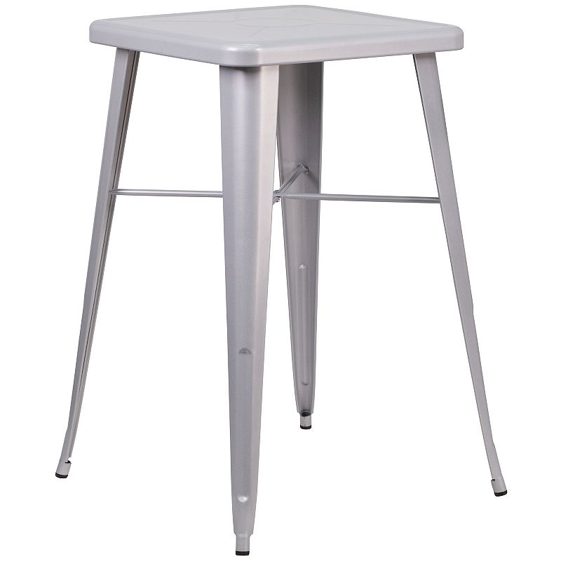 Flash Furniture Commercial Square Indoor / Outdoor Bar Table, Grey