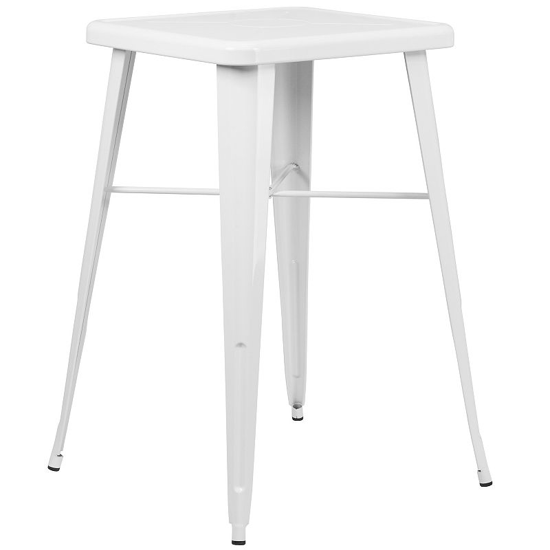 Flash Furniture Commercial Square Indoor / Outdoor Bar Table, White