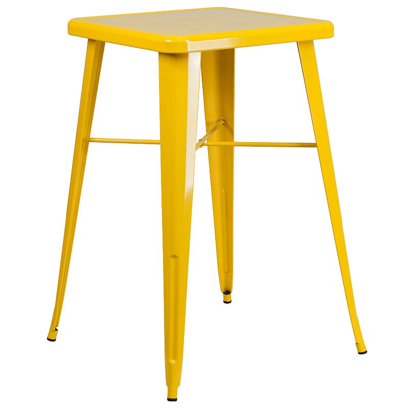Flash Furniture Commercial Square Indoor / Outdoor Bar Table, Yellow