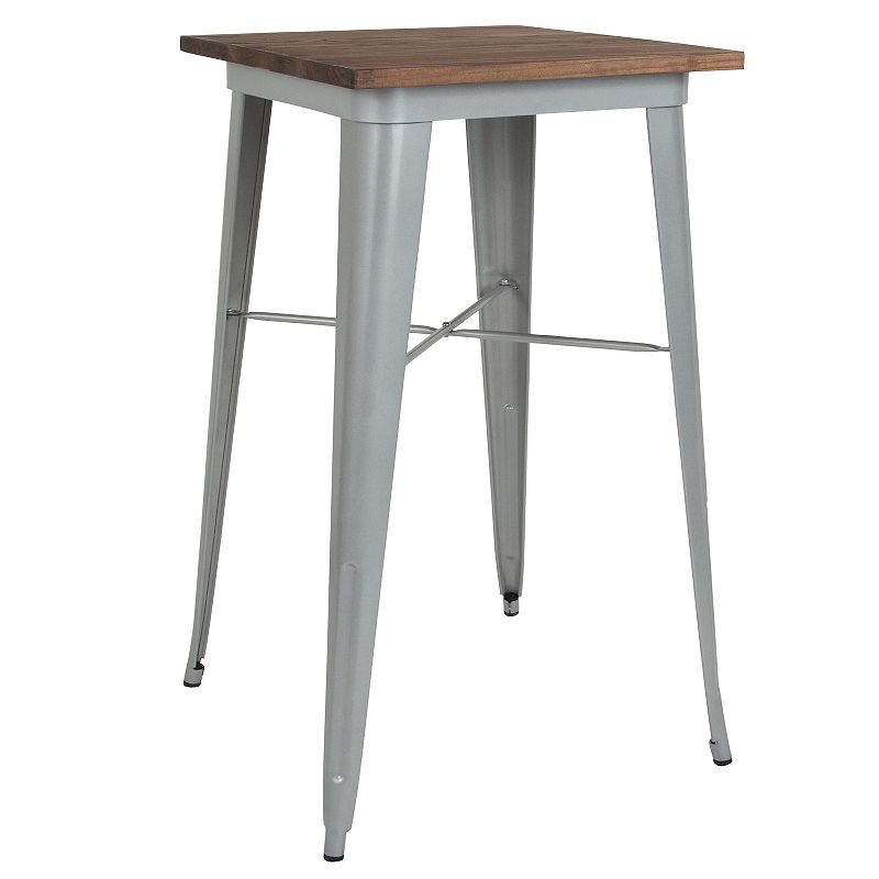 Flash Furniture Square Cocktail Bar Table, Grey