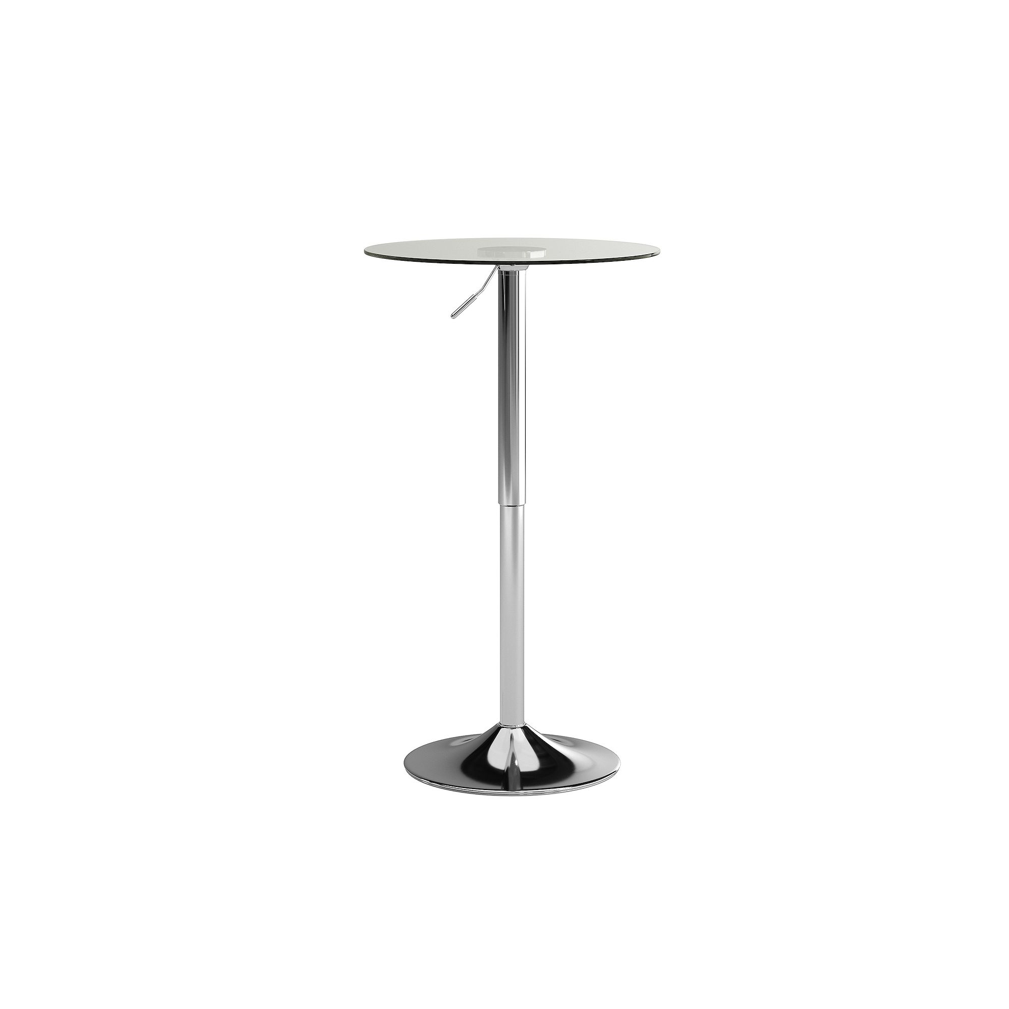 Flash Furniture Round Adjustable Height Bar Table, Clear Grey