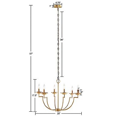 Hampton Hill Savor 6-Light Luxurious Candelabra Chandelier