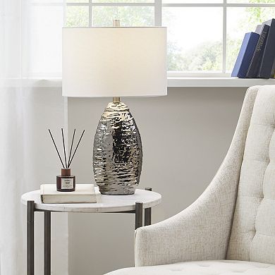 Hampton Hill Livy Luxurious Oval Textured Ceramic Table Lamp