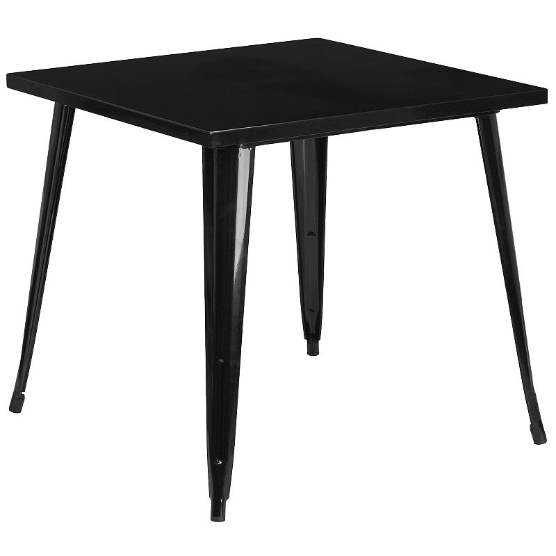 Flash Furniture Commercial Square Indoor / Outdoor Dining Table, Black