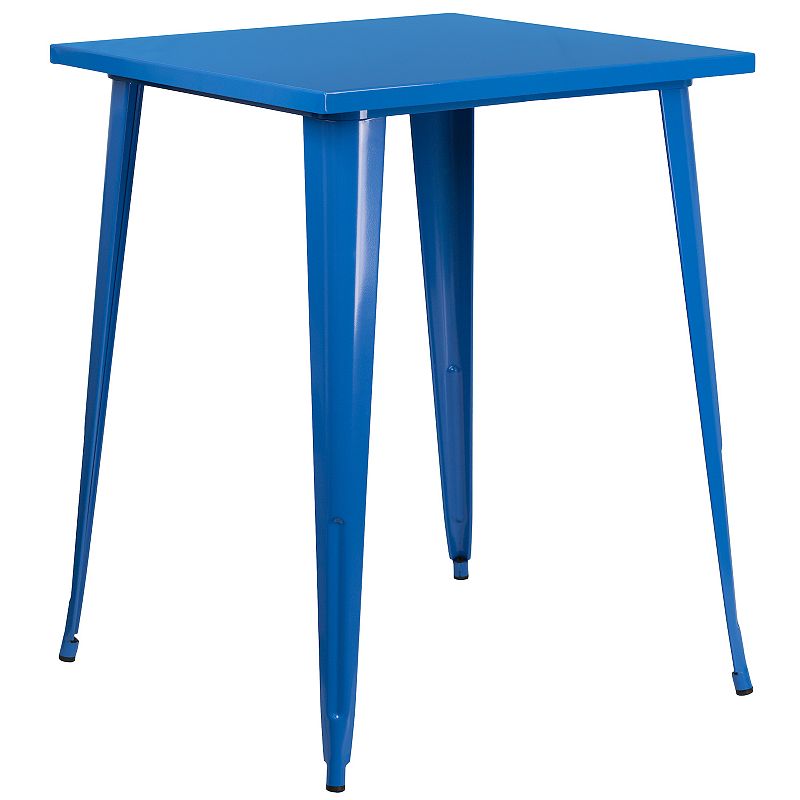 Flash Furniture Commercial Square Indoor / Outdoor Bar Table, Blue